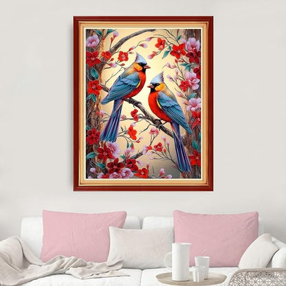 Dimxvean Stamped Cross Stitch Kits,Cross Stitch Kits for Adults Beginners,Embroidery Kits Full Range of Cross Stitch Stamped Kits Needlepoint Kits Cross Stitch Patterns-Flower Birds 16x20 inch