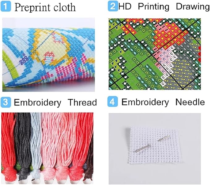 Findvoor Stamped Cross Stitch Kits for Beginners Full Range of Cross Stitching Embroidery Pattern for Adults, 11CT DIY Needlepoint Embroidery Starter Kits-Bird Snowy 15.7x19.7 inch