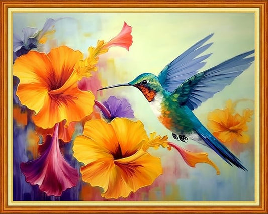 Redxing Stamped Cross Stitch Kits Embroidery kit for Beginners Adults Full Range of Embroidery Patterns Starter Kits DIY Printed Cross Stitch Kits Needlepoint Kits 11CT-Hummingbirds 16x20 inch