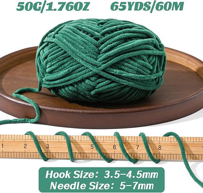 3 Pack Soft Chenille Yarn for Crocheting, Fluffy Chunky Crochet Yarn for Baby Blanket, (5.29oz/196.8yds) Fuzzy Velvet Yarn for Amigurumi&DIY Puzzle、Crafts、Scarf(3 Red)