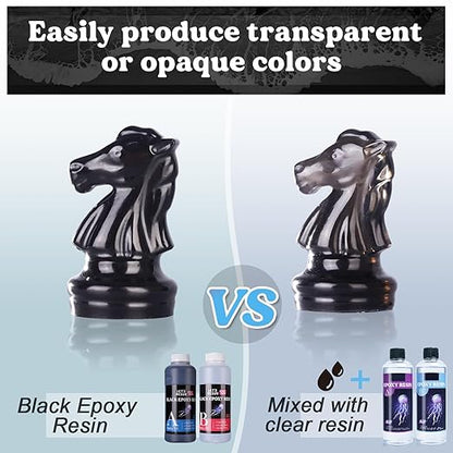 LET'S RESIN EPOXY RESIN Black Resin Epoxy,44OZ Bubble Free & High-Gloss Epoxy Kit,Self Leveling and Hardener for Art Crafts,Jewelry Making,Resin Molds