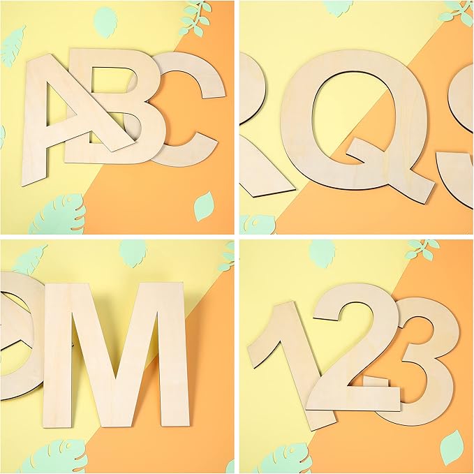 12 Inch Wooden Number 5, 1/4 Inch Thick Large Unfinished Wood Letter for DIY Crafts Home Wall Decor