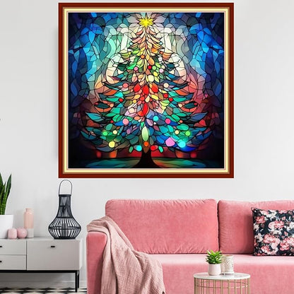 Redxing Stamped Cross Stitch Kits Embroidery kit for Beginners Adults Full Range of Embroidery Patterns Starter Kits DIY Printed Cross Stitch Kits Needlepoint Kits 11CT-Colorful Tree 18x18 inchs