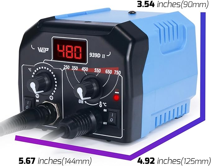 WEP 939D-II 2-IN-1 Wood Burning Kit 86-IN-1 with 51 Solid Points and 20 Wire Nibs Wood Burner with 2 Letter Number Stencils, 2 Unfinished Wood, 1 Pen Holder, Burning Tool