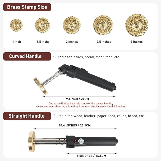 Sunamd Custom Electric Branding Iron for Wood, Adjustable Temperature Wood Branding Iron Personalized Wood Burning Letter Stamp, Create Your Logo Stamp for Leather Food, Handcraft & Wedding Gift(3")