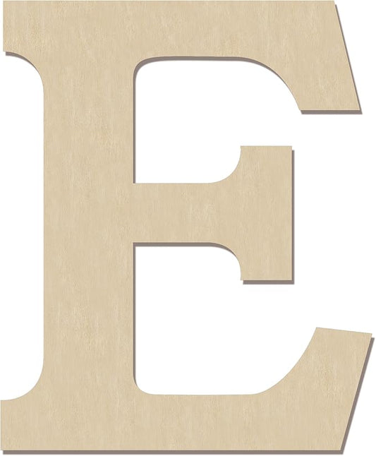 HILAZA 12 Inch Large Wooden Greek Letters, Unfinished Big Wood Letters for Wall Decor, DIY Crafts, Parties Wedding Christmas Home Decoration, Letter Epsilon (Ε)