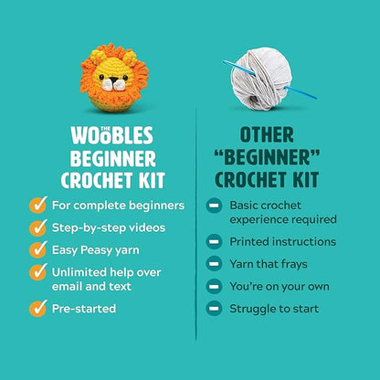 The Woobles Crochet Kit for Beginners - Easy Arts and Crafts Knitting & Crochet Animals Kit As Seen On Shark Tank - Bjørn The Narwhal