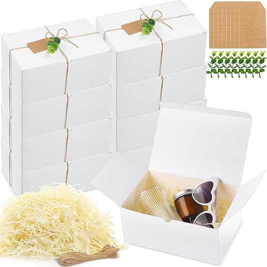 Crtiin 8 Pack Gift Boxes Set 9 x 6 x 4 Inch White Paper Bridesmaid Proposal Gifts Box with Lids for Presents Wedding Bridal Shower Baby Shower Christmas Filler Birthday Gift Packaging Party Favors