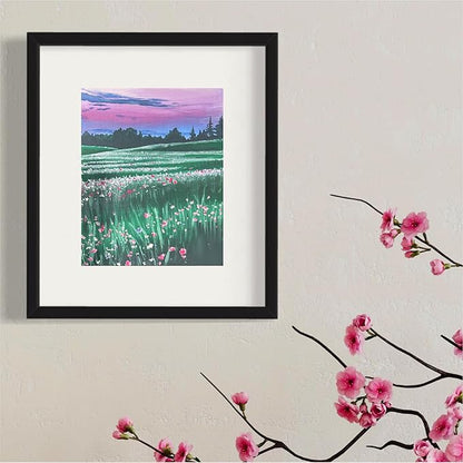 Painting4Real DIY Art Painting Kit for Adults – Learn to Paint Wildflower Twilight with Video Tutorials – 9 Pieces Acrylic Paint Set for Adults –Perfect Christmas Crafts & Holiday Gifts for Art Lover