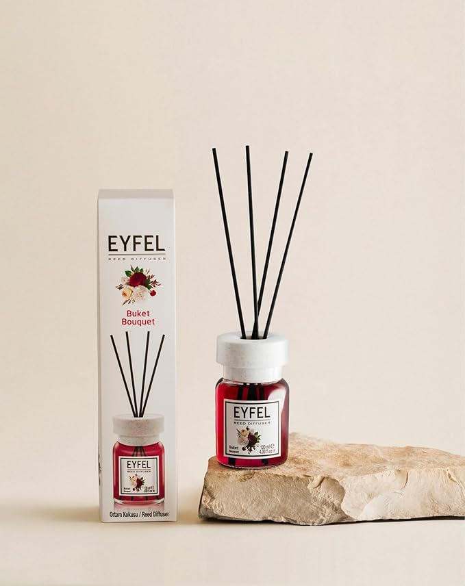 EYFEL Reed Diffusers for Home – Bouquet Reed Diffuser Set 4.05 fl oz Oil Diffuser Sticks, Bathroom Diffuser, Home Fragrances, Scented Sticks, Home Décor