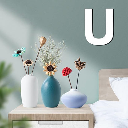 12 Inch Wooden Letter U, 1/4 Inch Thick Large Unfinished Wood Letter for DIY Crafts Home Wall Decor