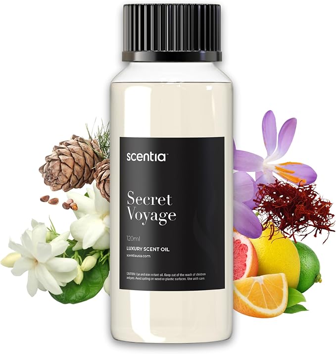 Scentia Hotel Diffuser Oil Inspired by The Baccarat Hotel - 120 mL 4.06 fl oz -HVAC,Cold Air & Ultrasonic Diffuser Oil,Fragrance Oil Blend- Secret Voyage, Thanksgiving Gift