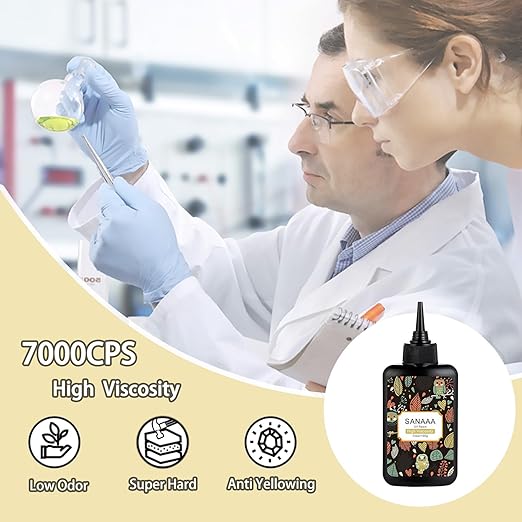 SANAAA UV Resin Clear Hard Type 200g,High Viscosity Transparent Ultraviolet Cure Resin for Jewelry Making,Keychain Making,Crafts Decor,Coating