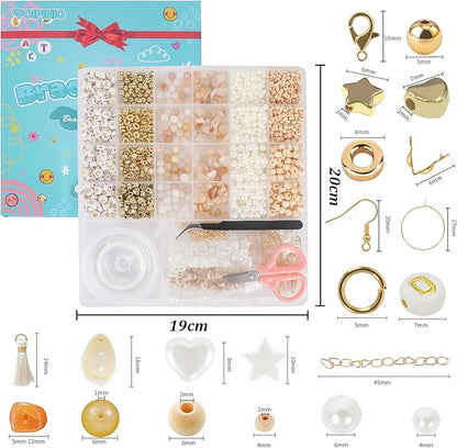 TOIPINIO Bracelet Making Kit Jewelry Making Supplies Kit Natural Stone Beads for Irregular Natural Stone with for DIY Craft 1736 PC Friendship Bracelet/Necklace/Earrings for Adults (Pink Aventurine)