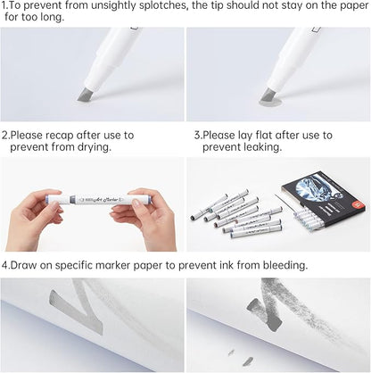 Shuttle Art 15 Colors Grey Tones Dual Tip Art Marker, Alcohol Based Marker Pens Double Ended with Fine and Chisel Point Tips Perfect for Drawing,Shading,Sketching,Designing,Outlining,Illustrating