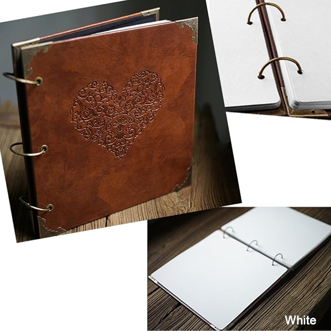 ADVcer 10 Sheets Double Sided Scrapbooking Refill Pages, 9.84x10.24" No Acid Thick Additional Craft Paper Cardboard for ALL ADVcer 10x10 inch Three-Ring Loose-Leaf Binder Photo Album Scrapbook (White)