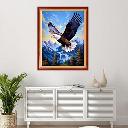 Foxhool Stamped Cross Stitch Kits,11CT Printed Cross Stitch Pattern Full Embroidery Kits for Beginner Needlepoint Kits-Eagle Soaring 16x20 inchs