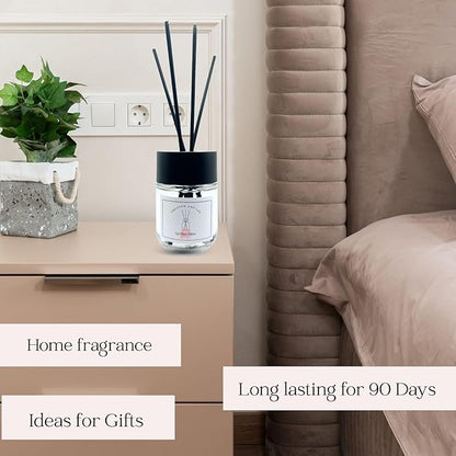 Preston and Lee Reed Diffuser Set | 100 ml (3.4 fl oz) Lychee Bliss Scent | Reed Diffuser Set | Aromatherapy Diffusers | Reed Diffuser Oil for Home and Spa Fragrance