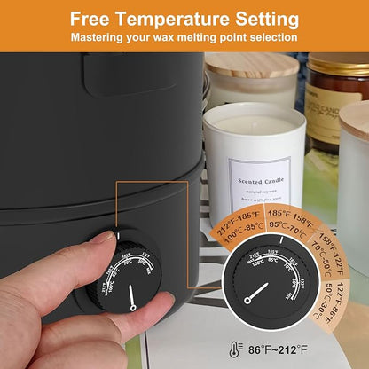 Leerie 16Lbs Wax Melter for Candle Making, L8 Large Electric Wax Melting Pot of Wax, Soy Wax Business Home Candle Making Kit with Heating Core Brass Spout & Temp Control