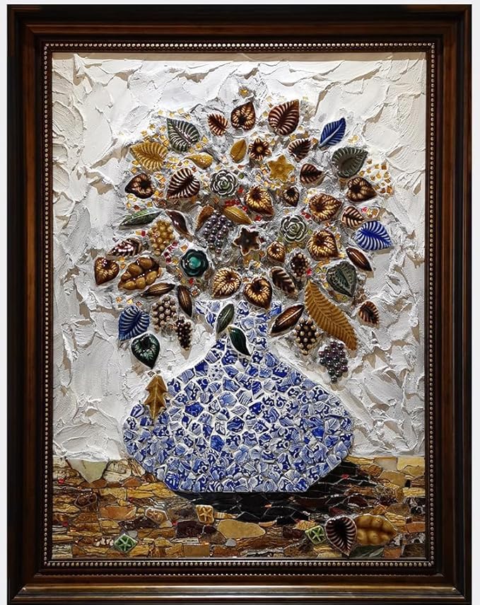 1.1 LB Porcelain Ceramic Mosaic Tiles,Broken Irregular Mosaic Tiles for DIY Craft Floor,Kitchen,Pool, Flower Pots Mosaic Making Supplies (Porcelain Black 03)