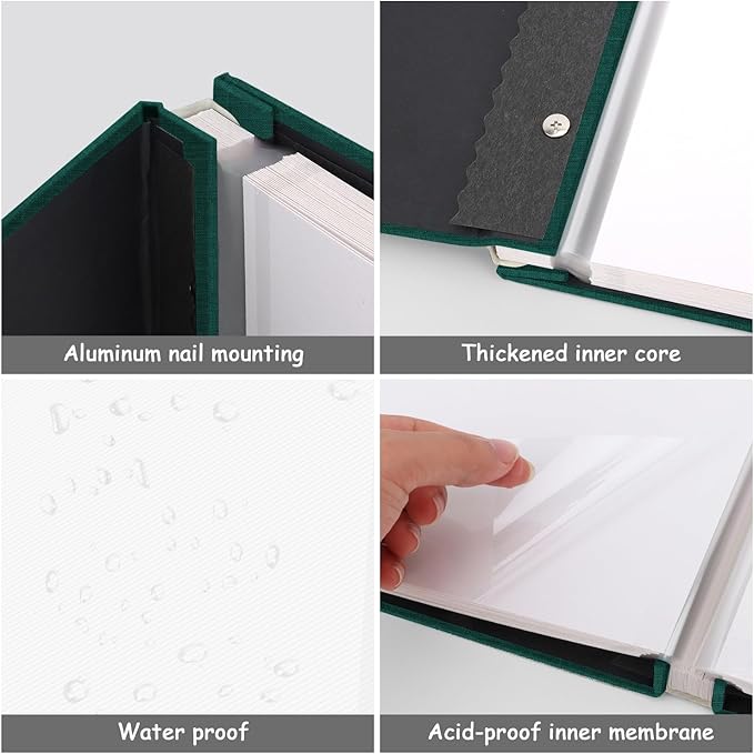 Zesthouse Photo Album Self Adhesive Pages, 60 Pages Magnetic Scrapbook Albums with Sticky Page, Photos Album Holds 8x10 & 5X7 & 4x6 & 6x8 & 3x5, Large Picture Book Ideal Gift for Family Wedding Baby