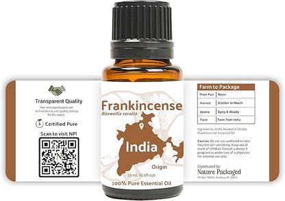 Nature Packaged Frankincense Essential Oil - Direct from Madhya Pradesh, India - Pure Essential Oil for Diffusers and Aromatherapy | 100% Pure Therapeutic Grade Natural Aceite de Incienso (22lbs)