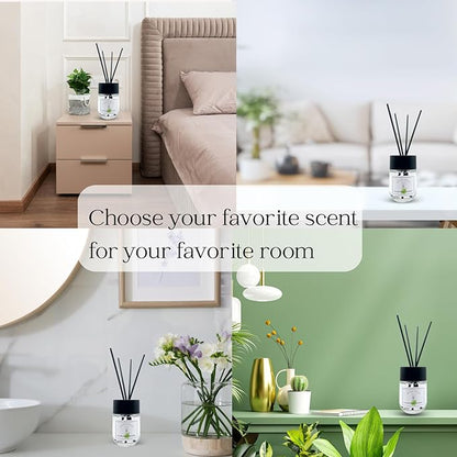 Preston and Lee Reed Diffuser Set | 100 ml (3.4 fl oz) Cucumber Water and Melon Scent | Reed Diffuser Set | Aromatherapy Diffusers | Natural Reed Diffuser Oil for Home and Spa Fragrance