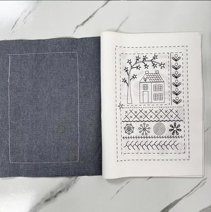 HCANPER Embroidery Stitch Book Kit, Embroidery Kit, Cross Stitch Kits, Stitch Book Embroiderys, Eedle Point Kits Adults Beginner,Ideal for Beginners,Enthusiasts,Handmade Gift (19 Embroidery)