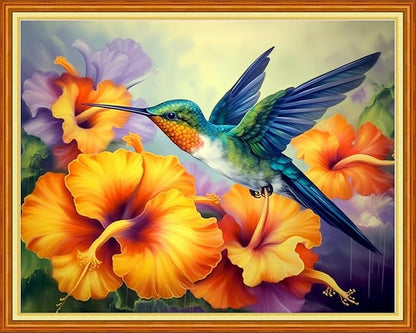 Findvoor Stamped Cross Stitch Kits for Beginner Embroidery Kits for Beginners Adults DIY 11CT Cross Stitch Patterns Needlepoint Kits Crossstitching Kits-Hummingbirds 16x20 inch