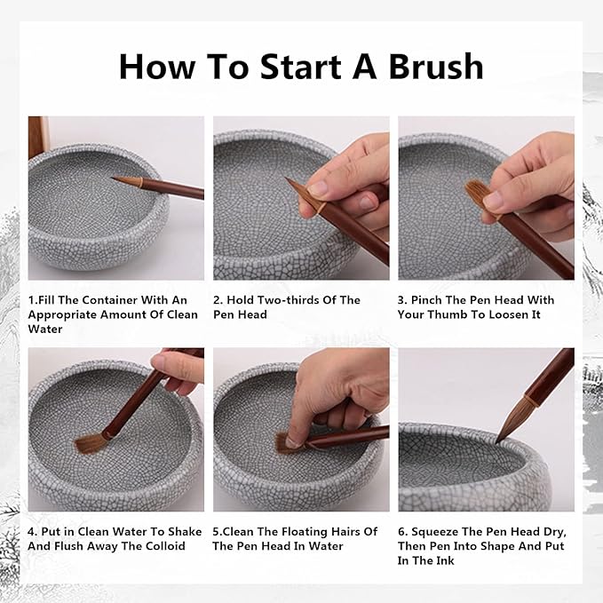 Knana 5Pcs Chinese Calligraphy Brush Set Sumi Maobi Drawing Watercolor Calligraphy Brushes Calligraphy Kits for Beginners