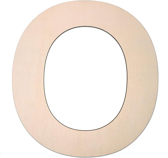 12 Inch Wooden Letter O, 1/4 Inch Thick Large Unfinished Wood Letter for DIY Crafts Home Wall Decor