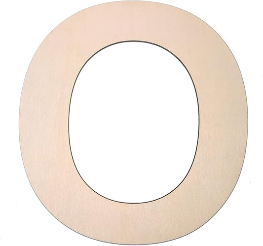 12 Inch Wooden Letter O, 1/4 Inch Thick Large Unfinished Wood Letter for DIY Crafts Home Wall Decor
