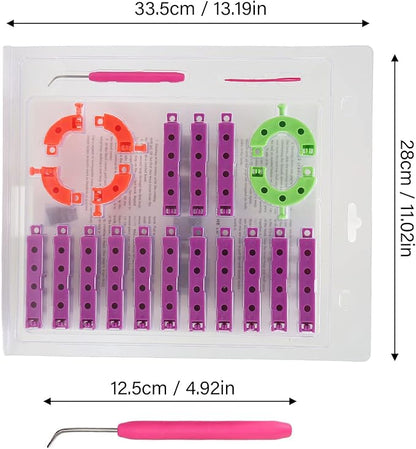 YuRui TENG Knitting Looms Kit, DIY Weaving Looms for Beginners, Portable Plastic Knitting Board with Sewing, Crochet Hook and 20 Accessories, for Making Blankets, Scarfs, Hats and More
