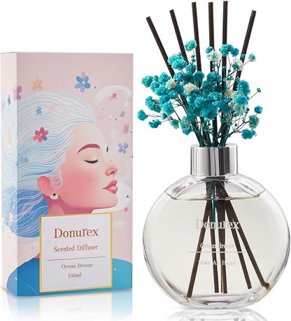 Donurex Flower Reed Diffusers for Home with Ocean Breeze