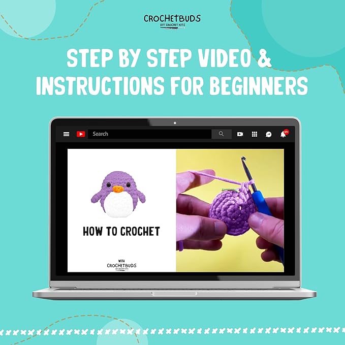 Penguin Crochet Kit | for Beginners, Couples, Date Night, Teen, Adults, Anime, & Animal Lovers | DIY Gift Kit | Instructions, Yarn, Hook, Pattern, Video & Written Tutorial | Arts & Crafts for Adults