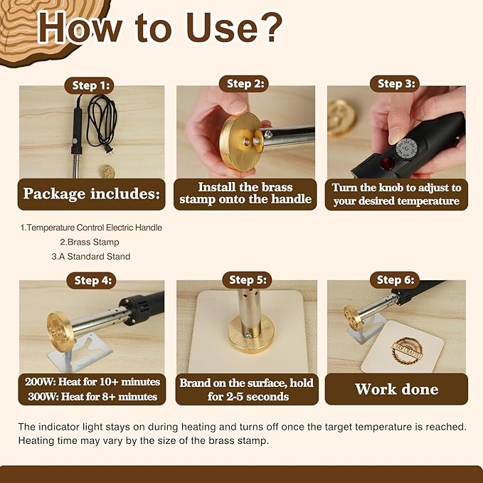 KAINSY Custom Temperature-Controlled Electric Branding Iron for Wood Food, Personalized Logo Metal Stamp, Custom Branding Iron for Cake Leather BBQ, Wood Burning Stamp, DIY Handmade Gifts Branding Kit