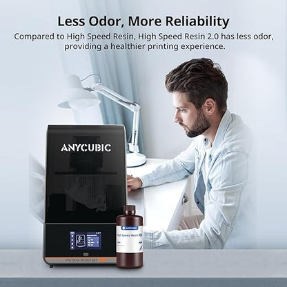 ANYCUBIC High Speed 3D Printer Resin 2.0, Print Up to 3X Faster, Special for Anycubic Photon Mono M5s/M7 Series, Particularly Apply for Large-Size 3D Printing Models, Low Odor (Clear, 1kg)