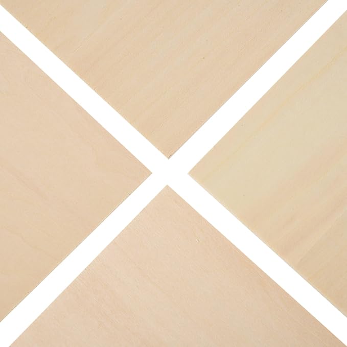 10Pcs 20X20X0.2cm Basswood Sheets Unfinished Wood Board, Rectangle Blank Wooden, Wooden Cutouts for Crafts