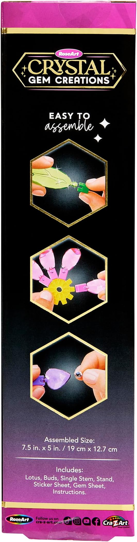 Crystal Gem Creations Blooming Lotus Flower Kit by RoseArt, 75+ Pieces, Great for Adults, Tweens and Children Ages 8+