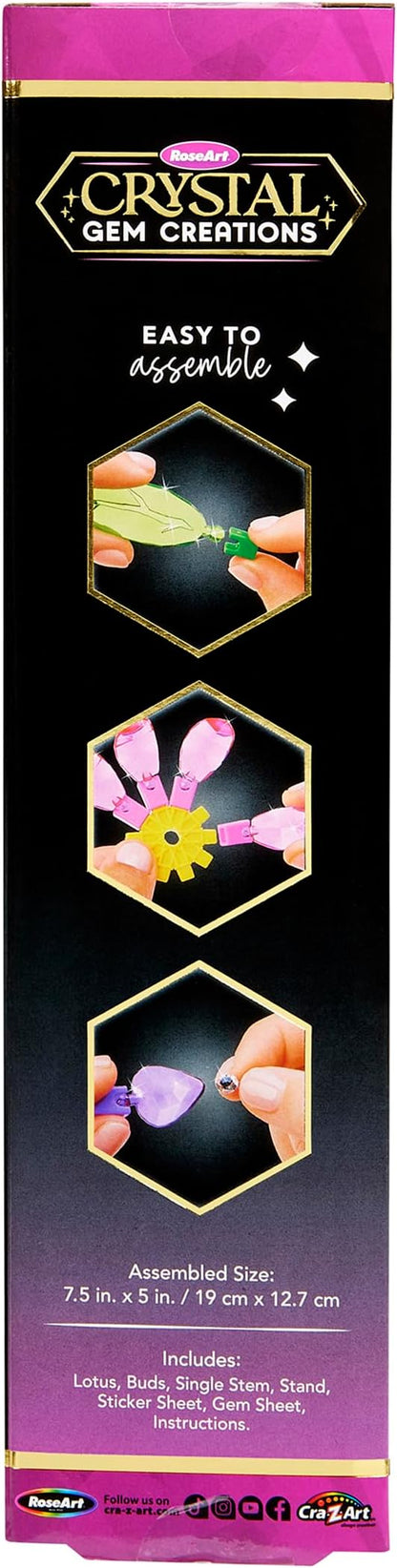 Crystal Gem Creations Blooming Lotus Flower Kit by RoseArt, 75+ Pieces, Great for Adults, Tweens and Children Ages 8+