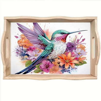 SHLUHA Diamond Art Kits for Adults Wooden Serving Trays with Handle Food Tray for Breakfast Home Decor Gift(TT018)