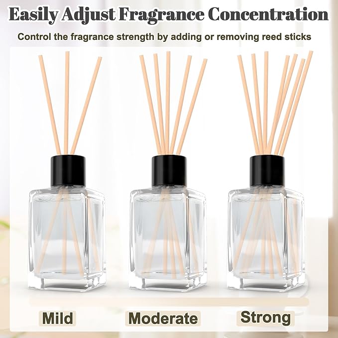 JUYRLE Reed Diffuser Making Kit- DIY Flower Reed Diffuser Set for Home with Essential Oil, Sticks, Glass Bottle, Air Fresheners for Home Office Bathroom Shelf Aromatherapy Decor Gifts for Women & Men