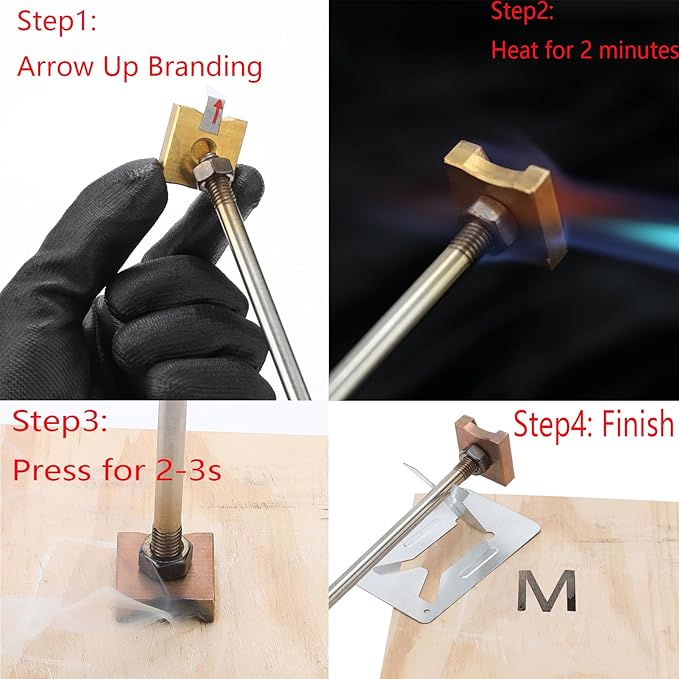 AIMOADO 26 Pcs 3/4" Letter Branding Iron for Wood, Hats, Leather, Alphabet Branding Iron for BBQ Steak Bread & Personalized Gifts, with Wooden Box and 2 Handles (3/4" Alphabet A-Z)
