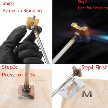 AIMOADO 26 Pcs 3/4" Letter Branding Iron for Wood, Hats, Leather, Alphabet Branding Iron for BBQ Steak Bread & Personalized Gifts, with Wooden Box and 2 Handles (3/4" Alphabet A-Z)