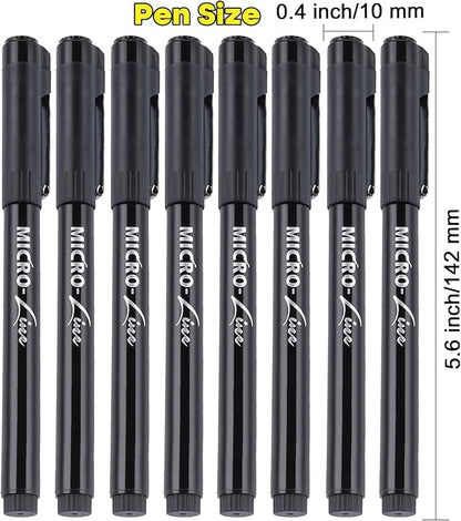 Dyvicl Hand Lettering Pens, Calligraphy Brush Pens Art Markers for Beginners Writing, Sketching, Drawing, Illustration, Scrapbooking, Journaling, Black Ink Pen Set, 8 Sizes