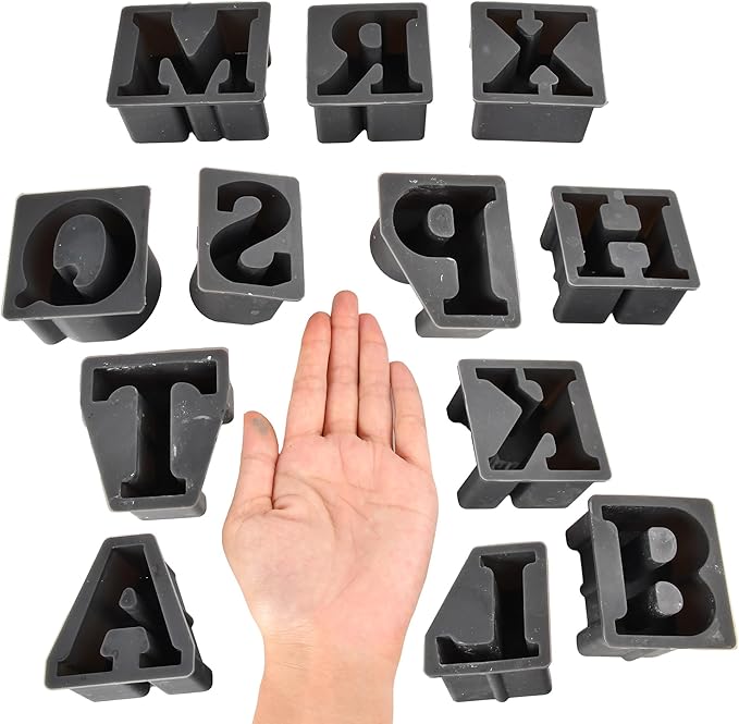 26 Pack Letter Ice Cube Molds - Alphabet Resin Clay Jewelry Casting Molds for Resin, Candle Making & Craft Supplies