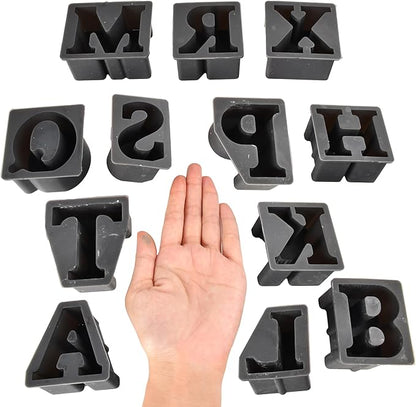 26 Pack Letter Ice Cube Molds - Alphabet Resin Clay Jewelry Casting Molds for Resin, Candle Making & Craft Supplies