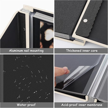 Zesthouse Photo Album Self Adhesive Pages, 60 Pages Magnetic Scrapbook Albums with Sticky Page, Photos Album Holds 8x10 & 5X7 & 4x6 & 6x8 & 3x5, Large Picture Book Ideal Gift for Family Wedding Baby