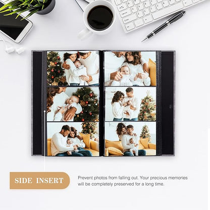 potricher Small Photo Album 4x6 300 Photos Linen Cover Picture Photo Book for Family Wedding Anniversary Baby Vacation (Blue,300 Pockets)
