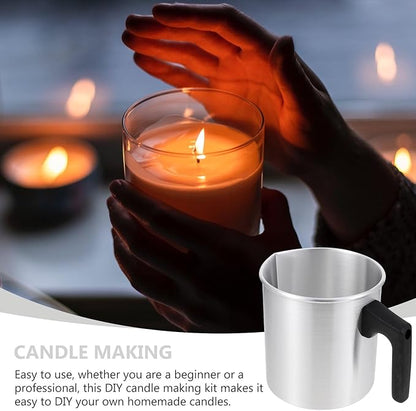 Unomor Stainless Steel Candle Pouring Pot DIY Candle Making Kit Wax Melting Tool for Beginners and Professionals Gift for Craft Lovers Random Color